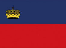 Státní vlajka Lichtenštejnsko tištěná venkovní