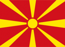 Státní vlajka Severní Makedonie tištěná venkovní