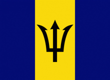 Státní vlajka Barbados tištěná venkovní