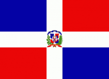 Státní vlajka Dominikánská republika tištěná venkovní