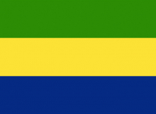 Státní vlajka Gabon tištěná venkovní
