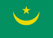 Státní vlajka Mauritánie tištěná venkovní
