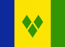Státní vlajka Svatý Vincenc a Grenadiny tištěná venkovní