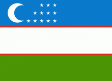 Státní vlajka Uzbekistán tištěná venkovní